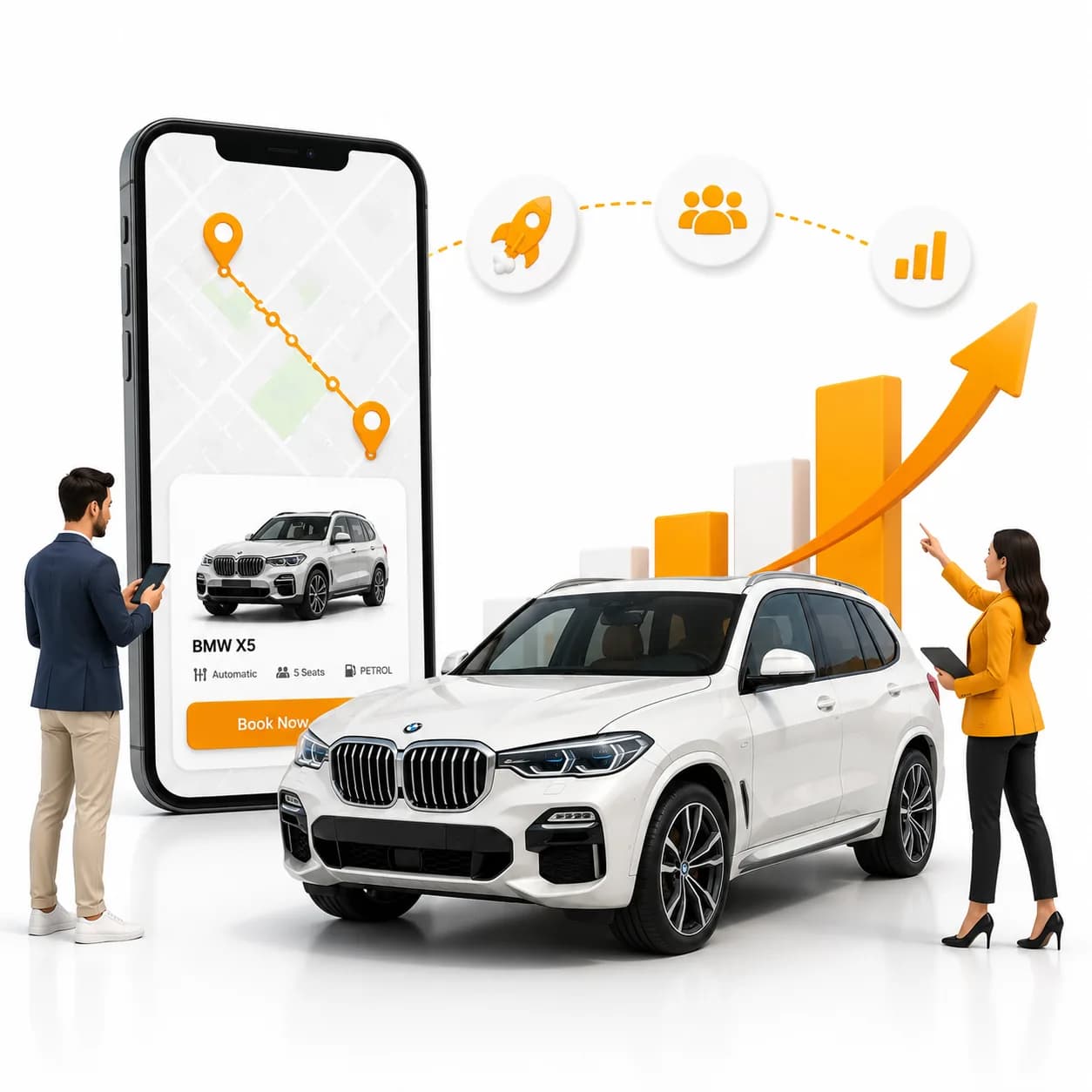 Self-drive rental booking app