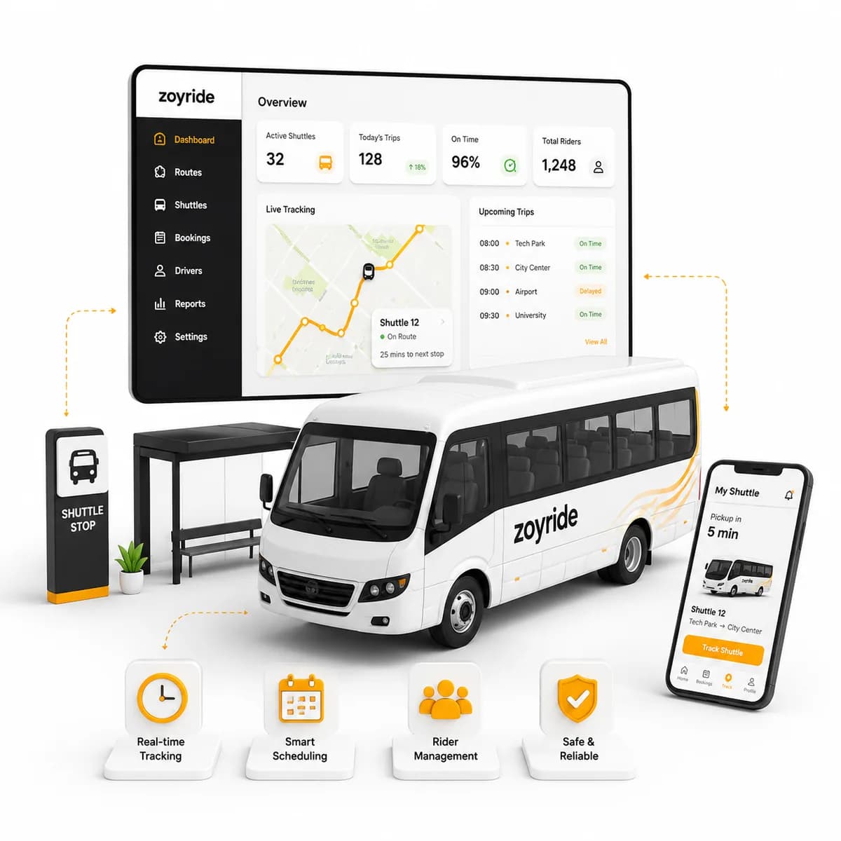 Shuttle management dashboard