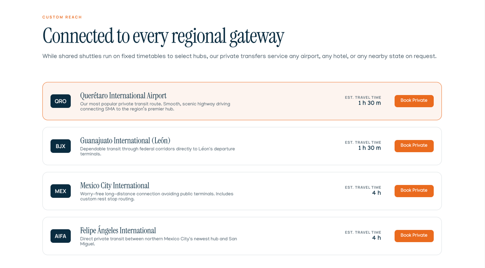 Regional airport connections