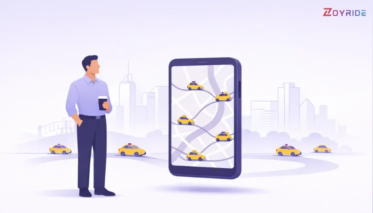 Comparison between a white-label taxi app with pre-built modules and a custom-built app development blueprint for growing operators.