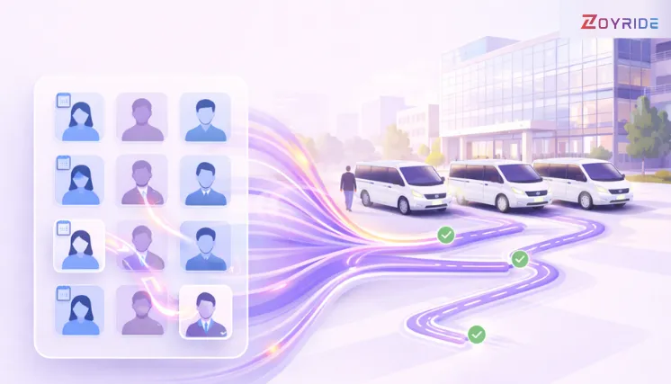 Zoyride's HRMS integration with corporate transport system for managing employee rides