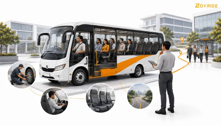 Employee shuttle cost per passenger calculation based on vehicle and operating expenses