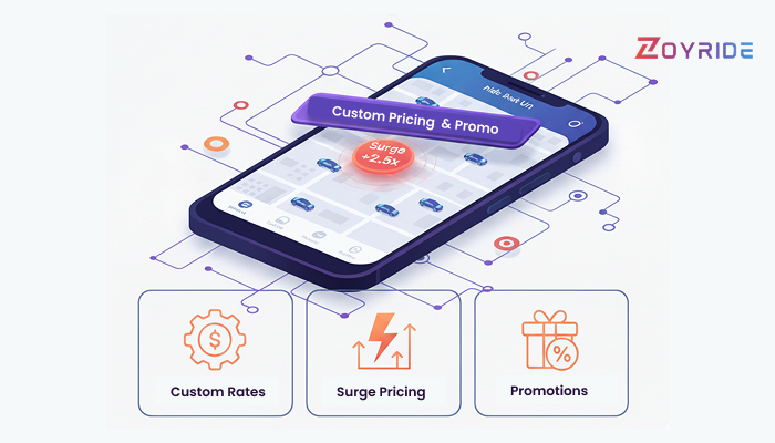 Set up custom pricing, surge rates, and promotions in your taxi software
