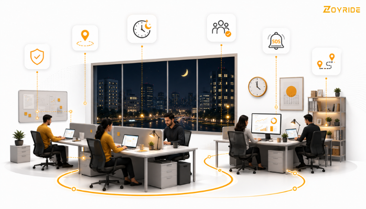 How Employee Transport Workflows Change During Night Shifts | Zoyride Insights