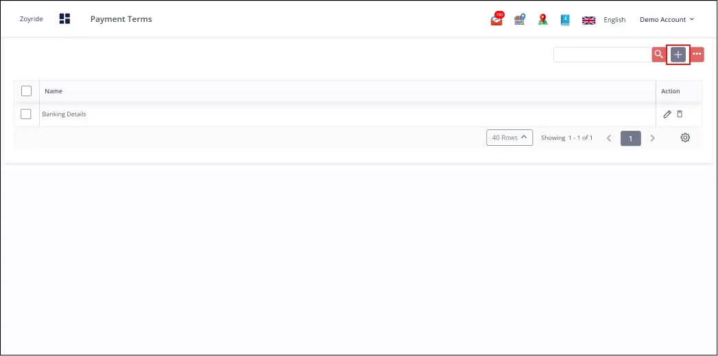 Payment Terms Add Payment Terms Add