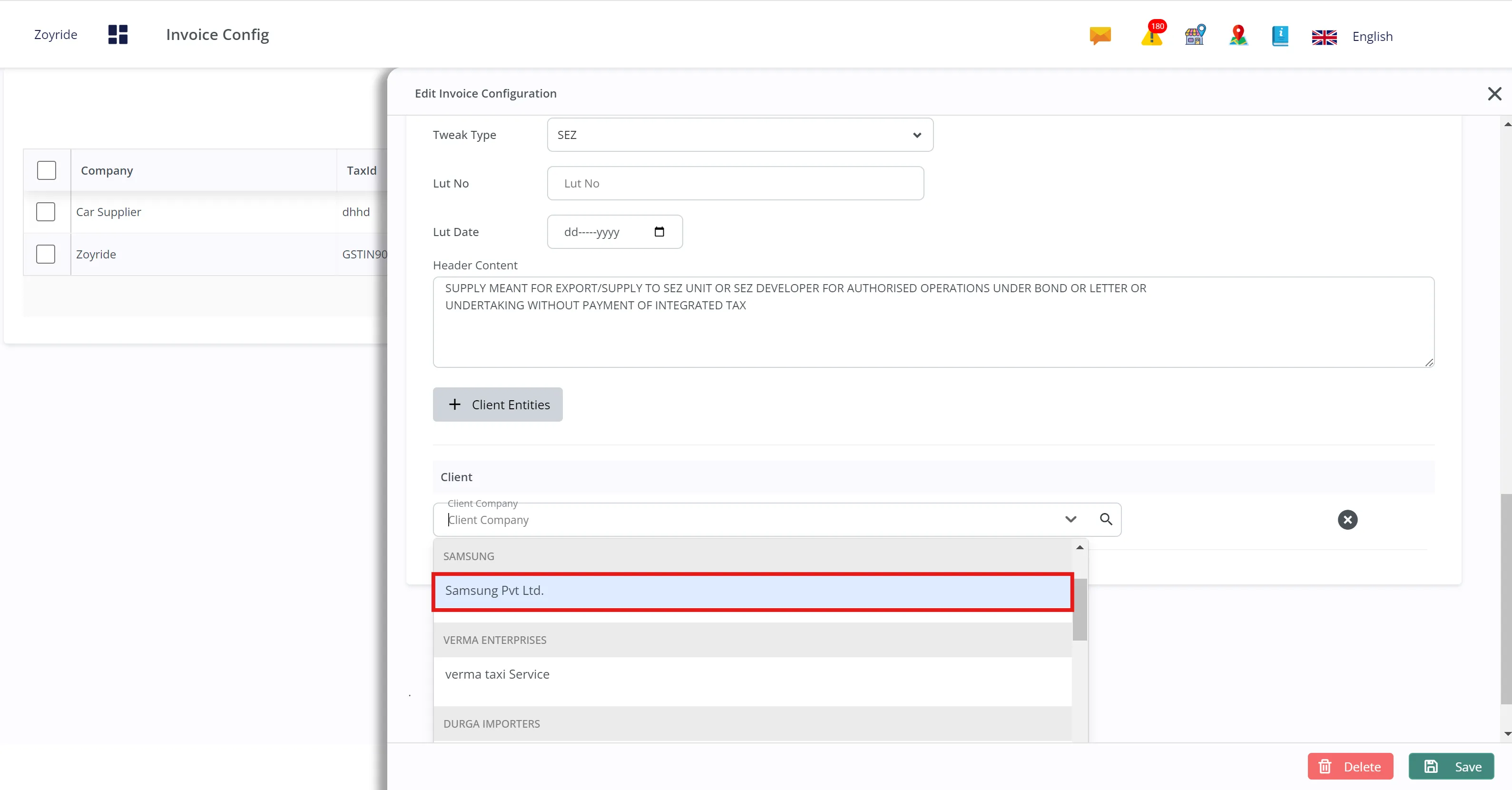 Invoice-config Client Entities Invoice-config Client Entities