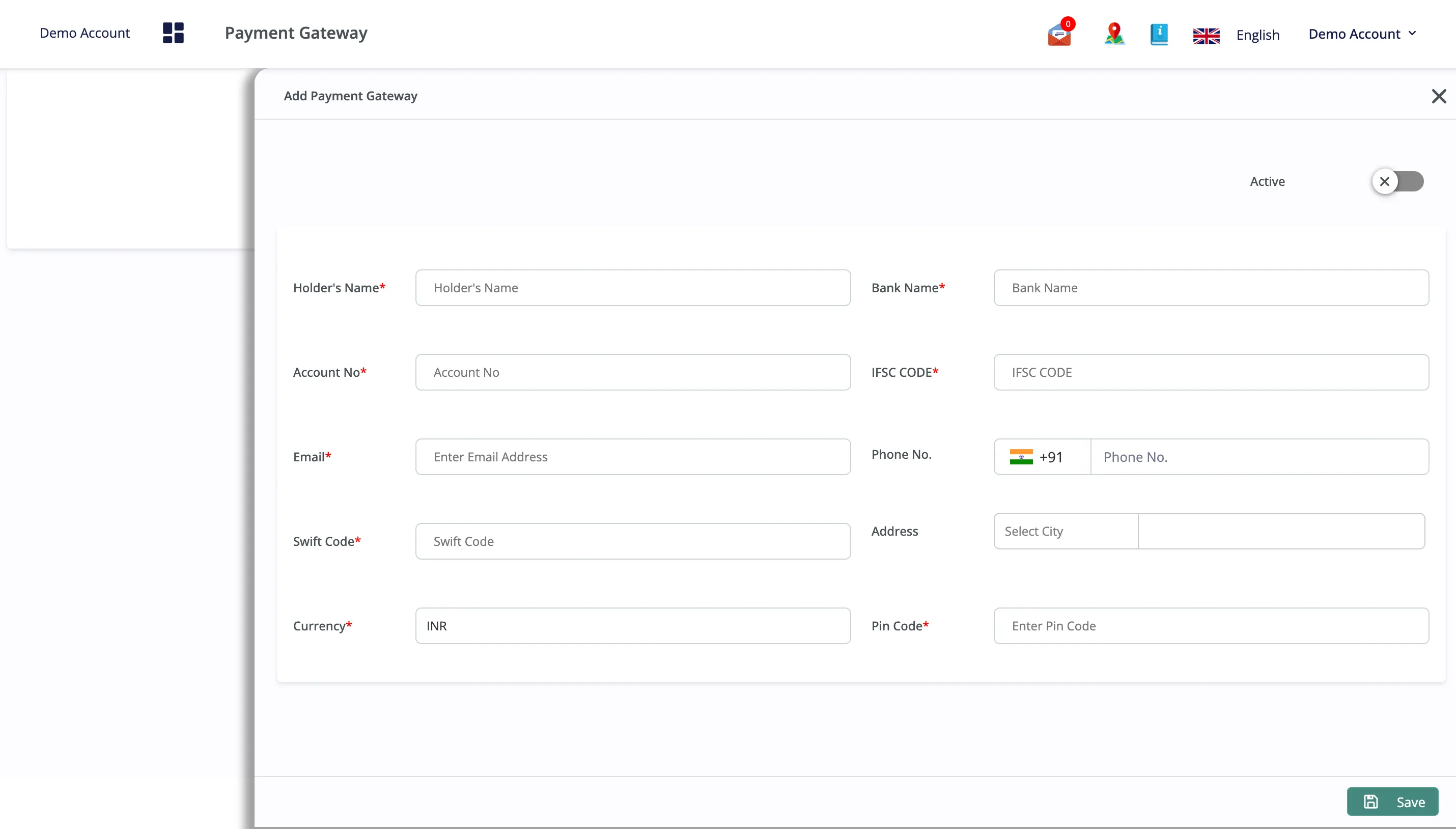 Payment Gateway Add Payment Gateway Add