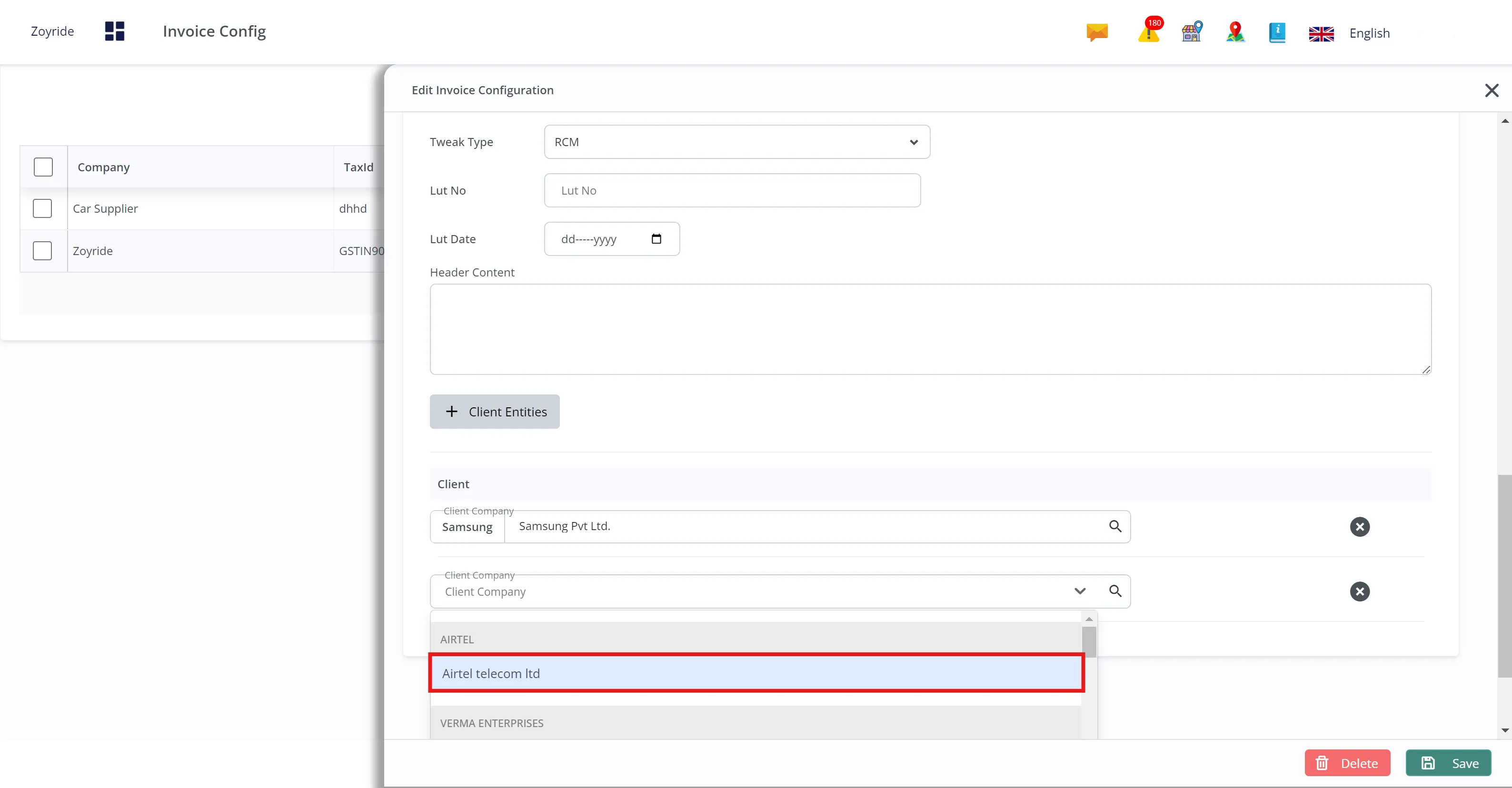 Invoice-config RCM Invoice-config RCM